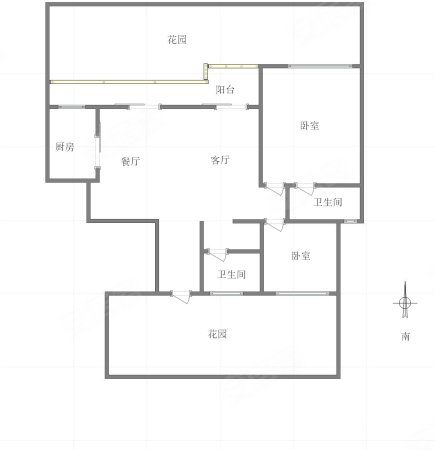 升伟云熙台2室2厅1卫110.7㎡南93.8万