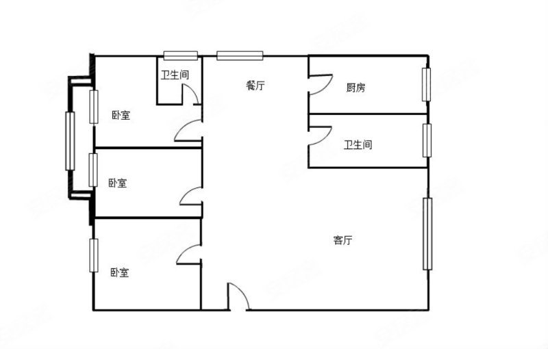 一建公寓3室2厅2卫135㎡南北45万