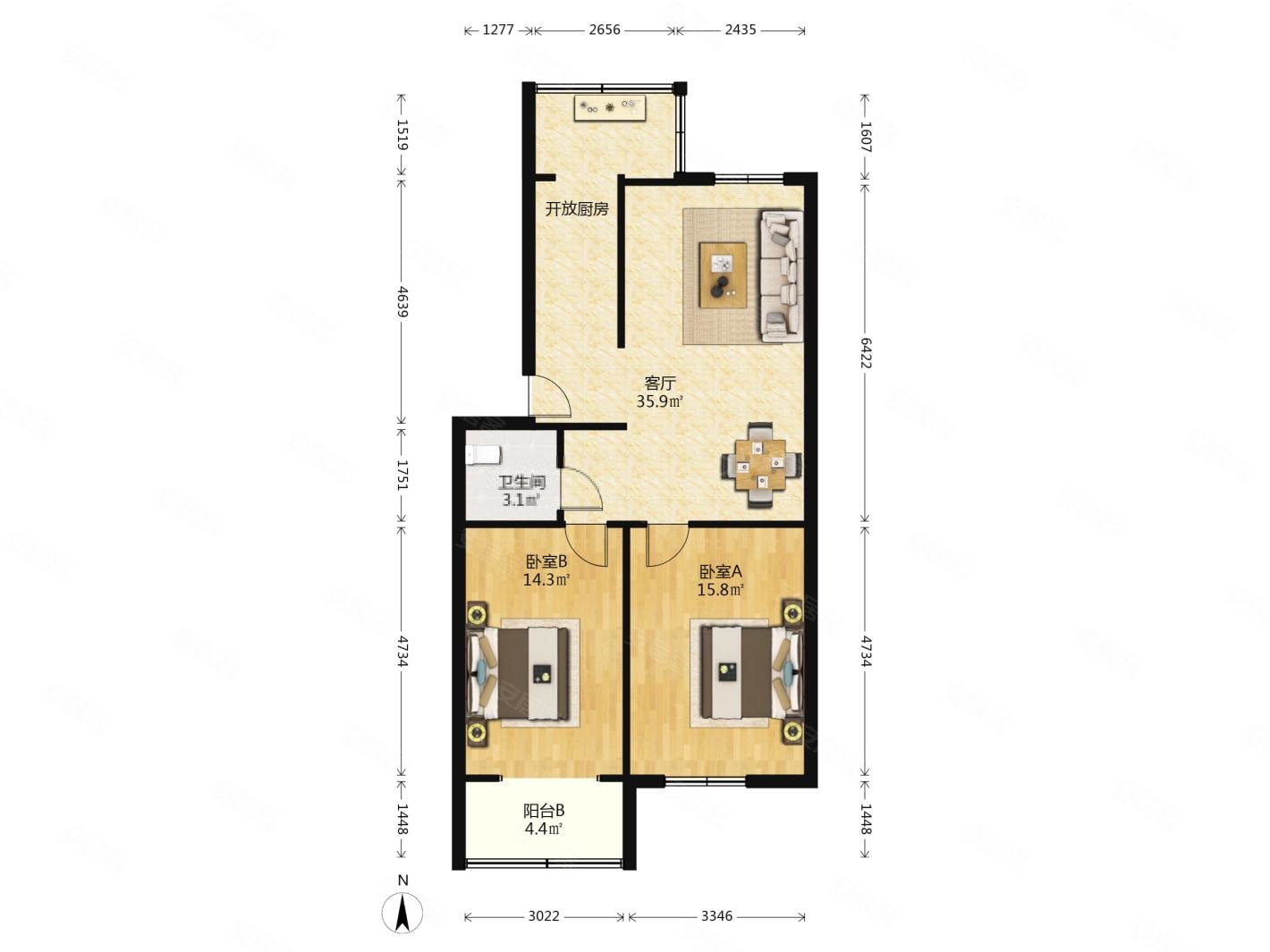 詹滨西里精装婚房大两室业主着急卖106万看房方便
