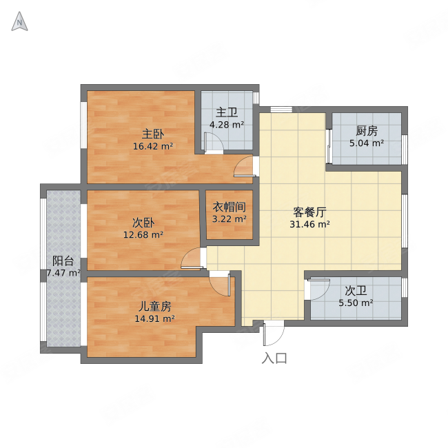 府东小区3室2厅2卫151㎡南北108万