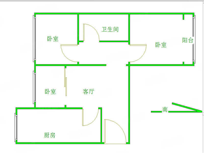 兴运嘉园3室1厅1卫103.57㎡南北230万