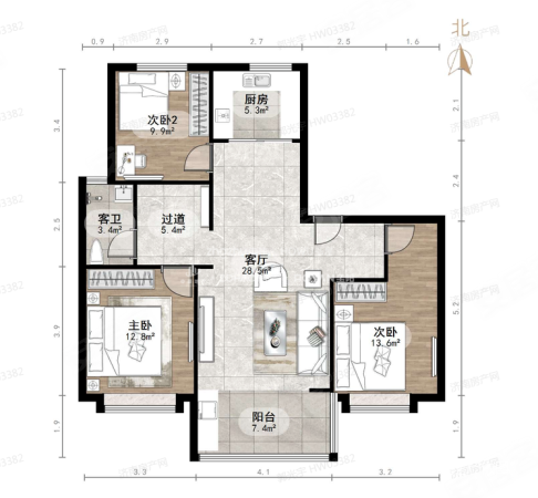 急售三叶草户型全天采光观景房首付2成入住低密度小区