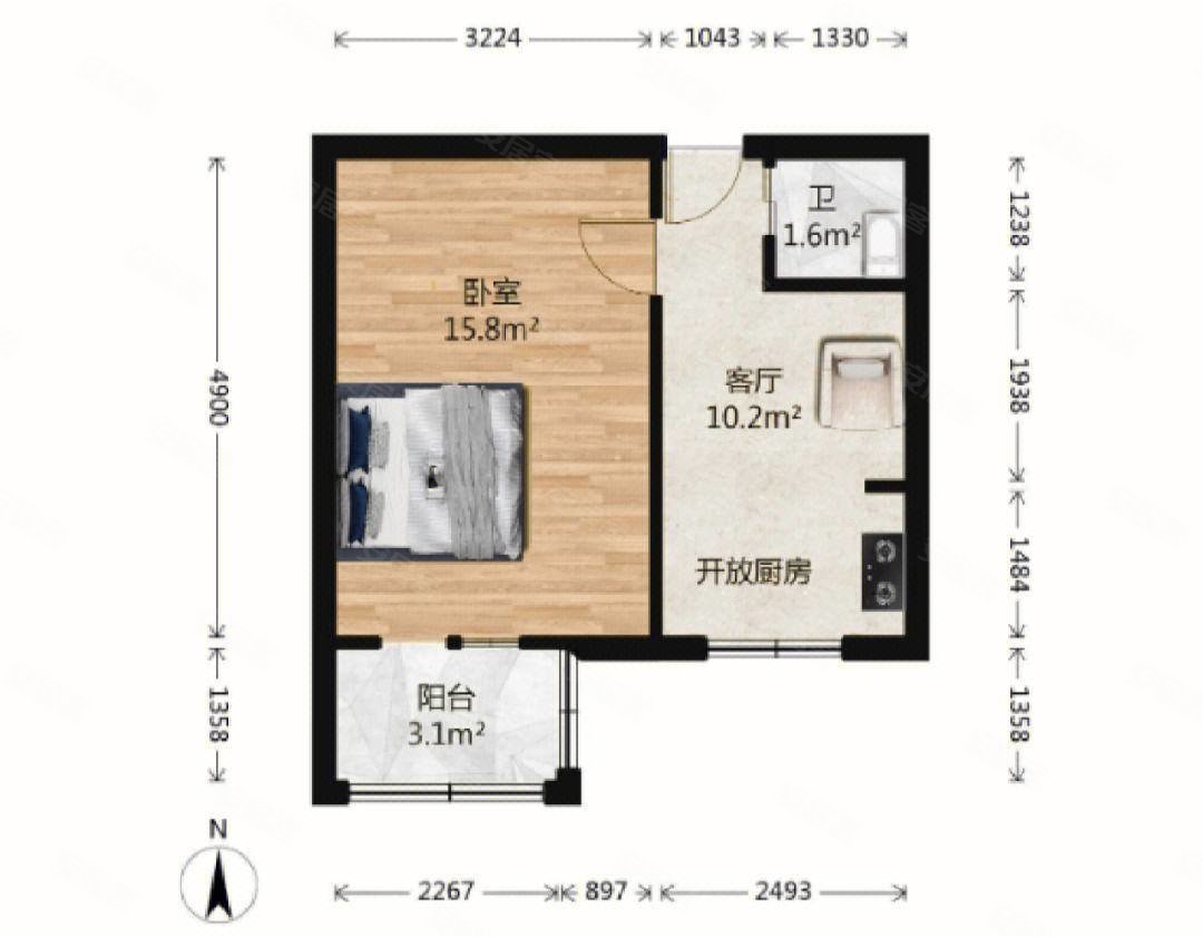 十中家属院3室2厅1卫126㎡南北43万