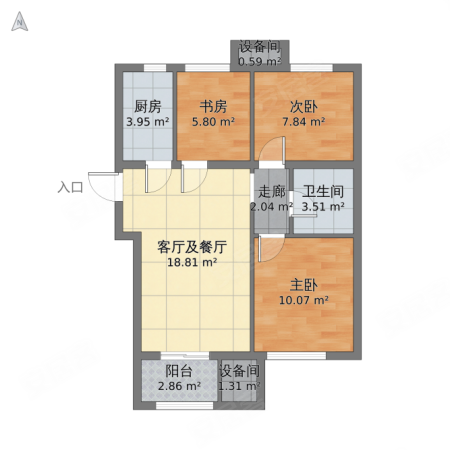 海淀嘉郡3室1厅1卫88.02㎡南北425万