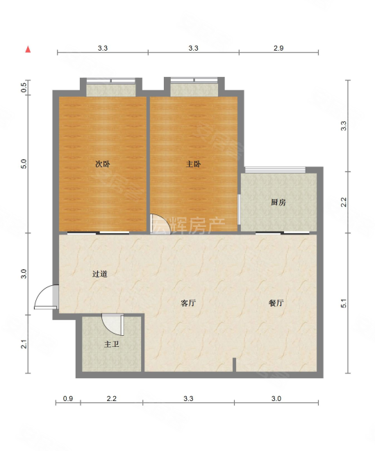 华亮大厦2室2厅1卫106㎡东南85万