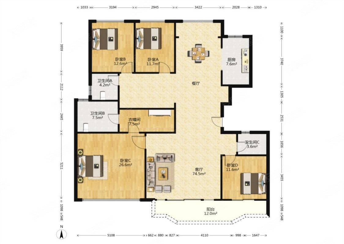 背倚北龙湖 门前有水系)满二无杂税 楼下有车位 户型正,正弘瓴筑二手