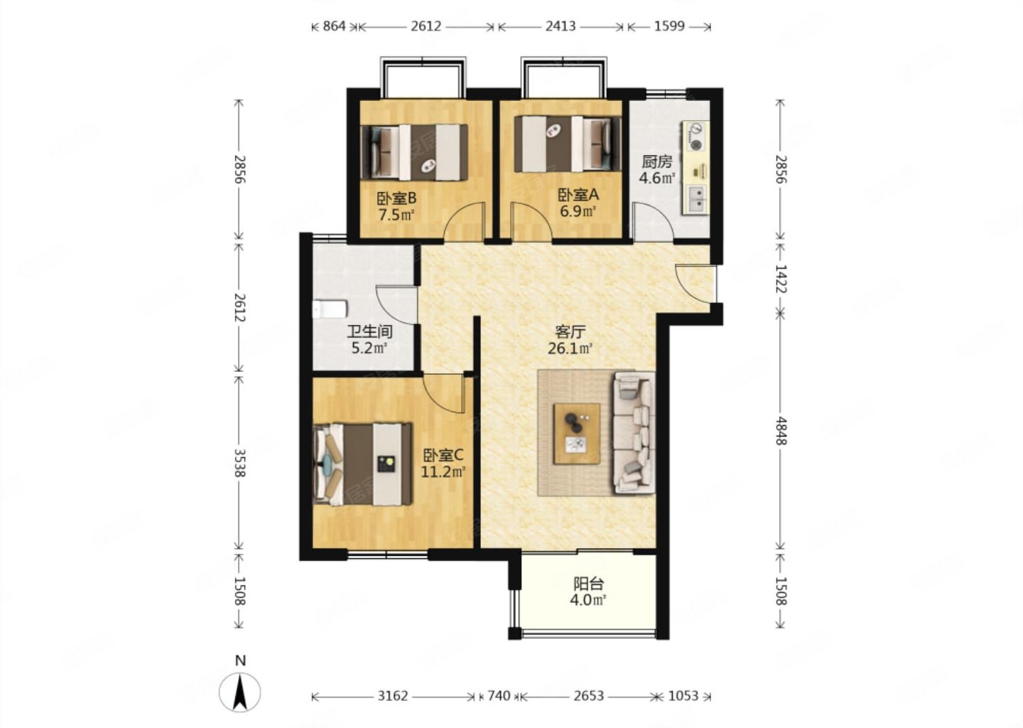 地铁口 空置 房龄新 边户户型 配套齐全 交通便利,天润城第十二街区