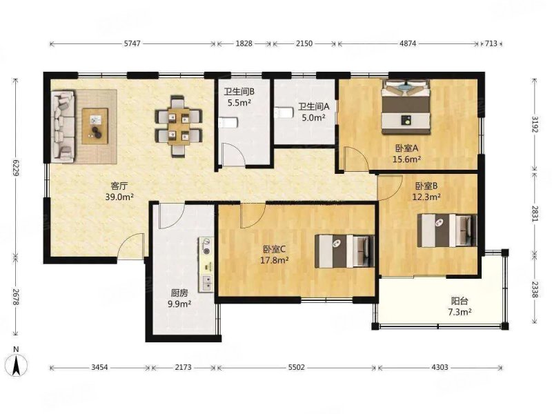 海富公寓 交通便利 医疗配套成熟 朝南 商圈成熟 板楼