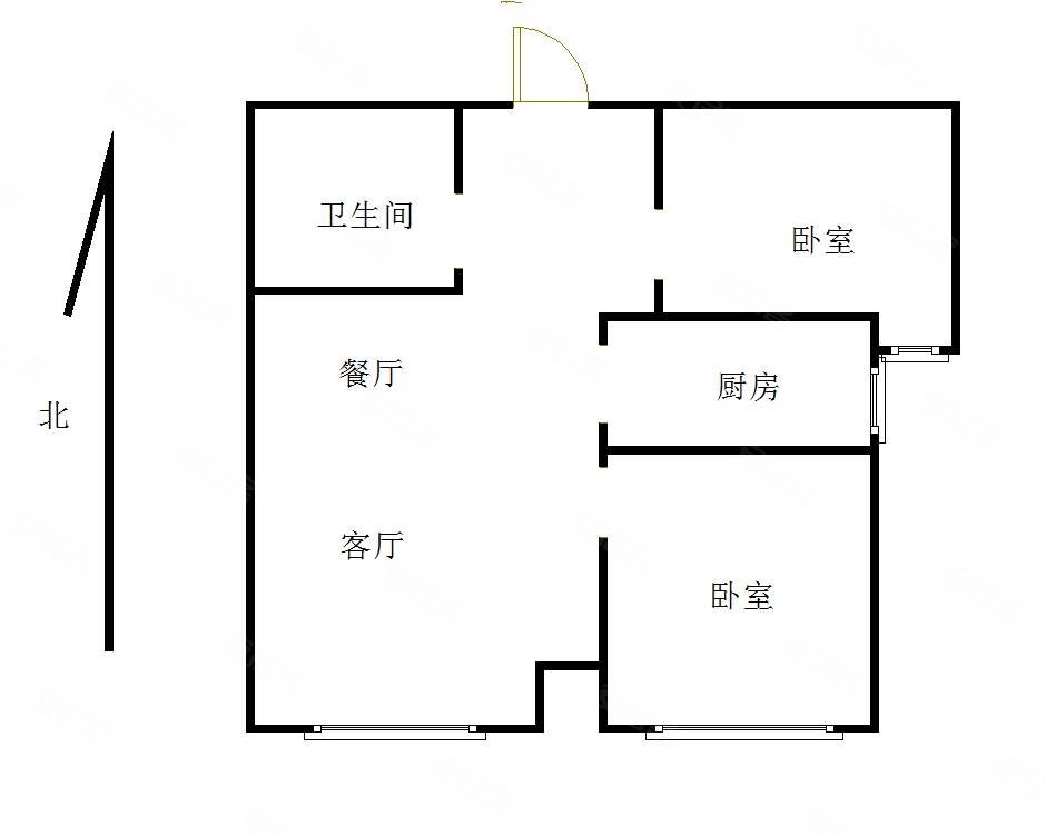 润城苑B区1室1厅1卫60㎡南北30万