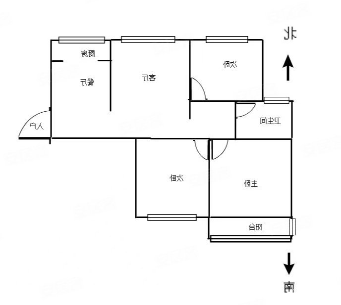 龙城新苑f区3室2厅1卫116㎡南北69.9万