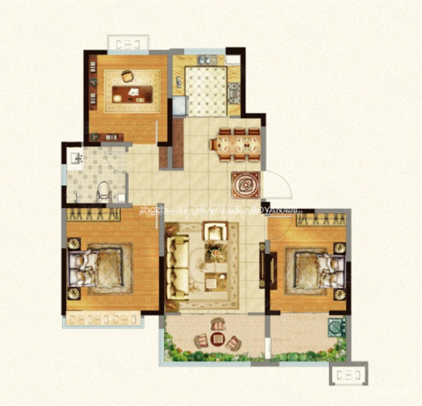 双阳台两梯两户小高层祥泰城三室随时看房
