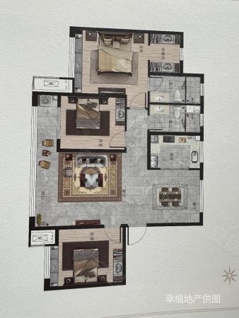 鸿基龙凤城3室2厅1卫139㎡南北115万