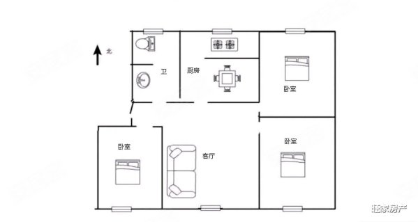 水保站家属院3室2厅1卫92.45㎡南北64.5万