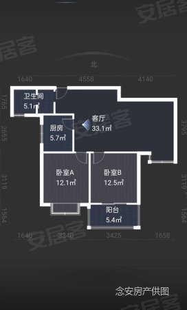 华府西城港湾(一期)2室2厅1卫98.46㎡南北120万