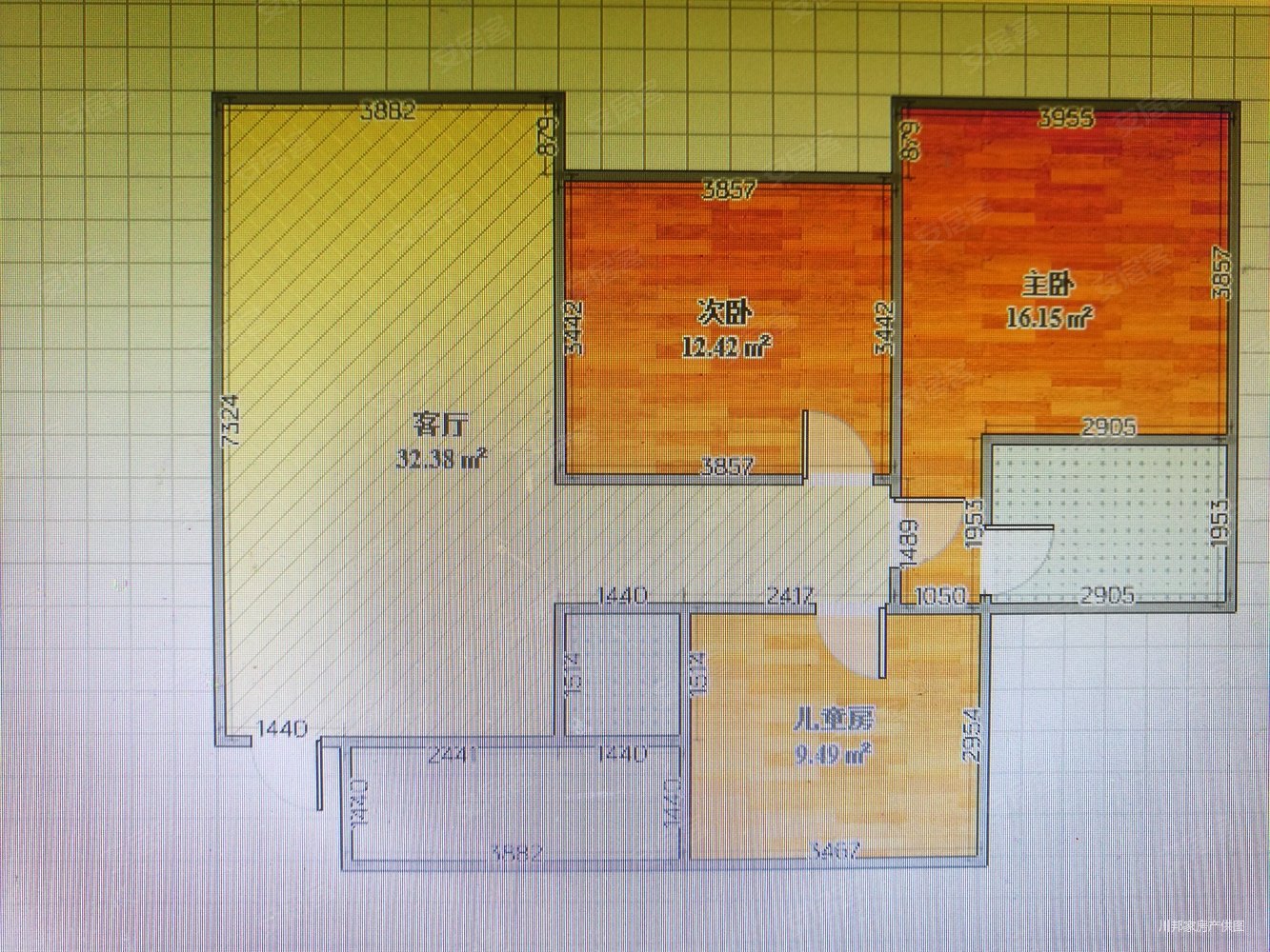 荣新贡院3室2厅1卫110㎡南北41万