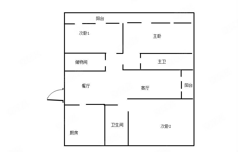 汉都中国府3室2厅1卫112.76㎡南北76万