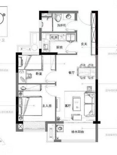 万联花园2室2厅1卫87.89㎡南北156万