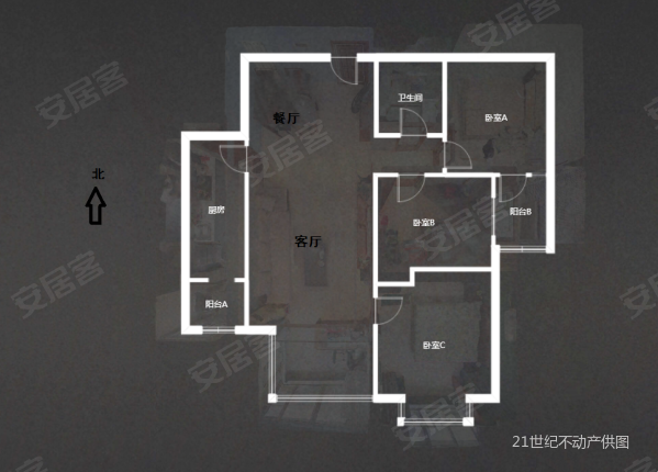 山水郡3室2厅1卫117㎡南179万