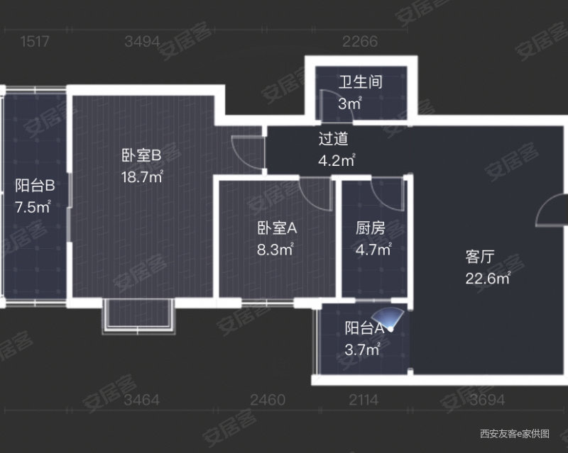 紫荆花园2室2厅1卫99.42㎡西南103.8万