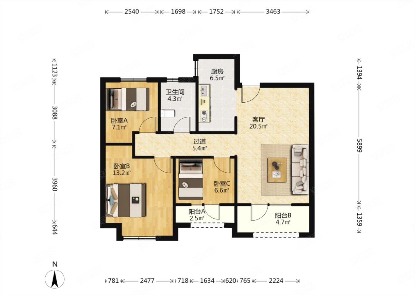 急售 凭海临房套三南北通透 中间楼层 钥匙看房,凭海临风(三期五期七