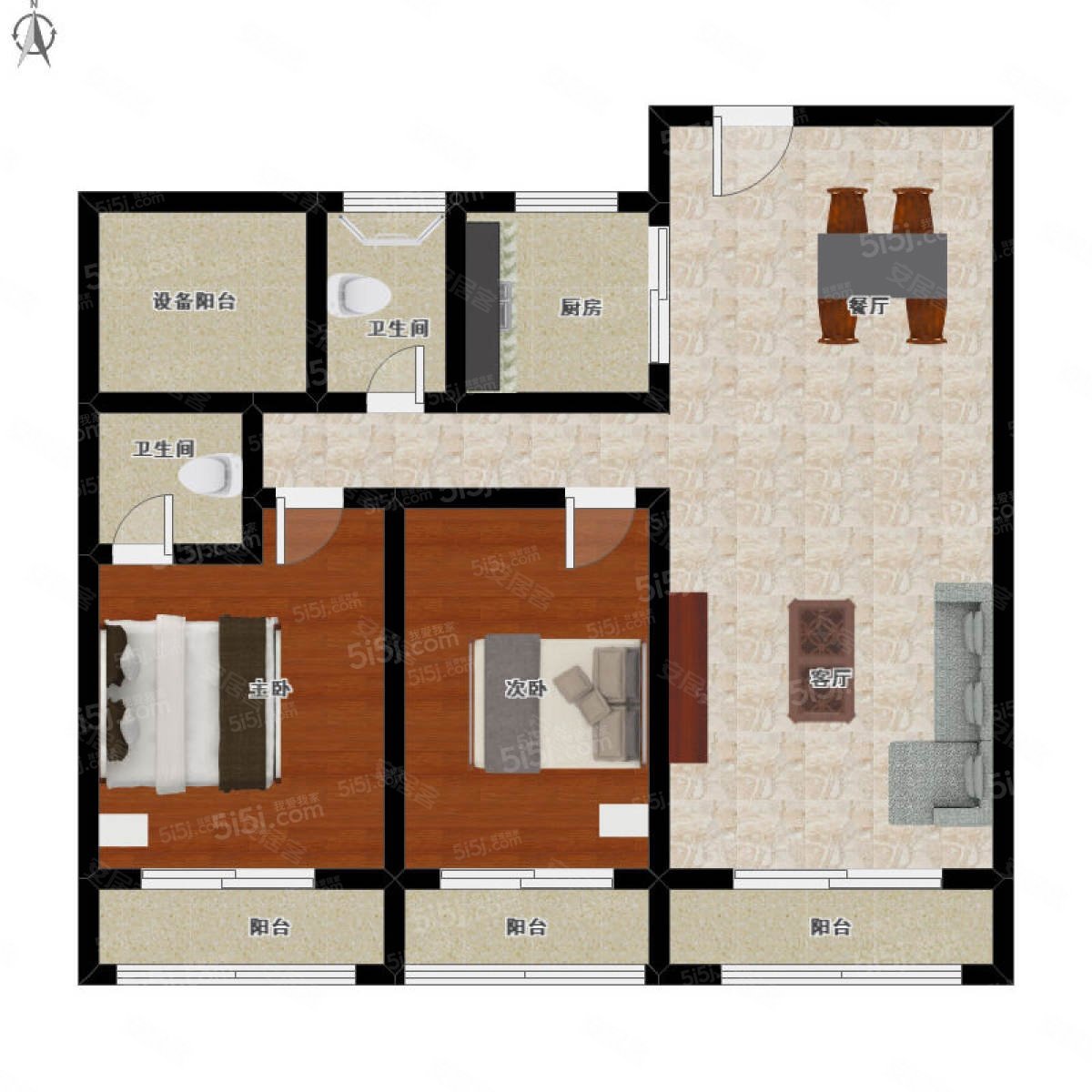 宝嘉誉府3室2厅2卫89.03㎡南335万