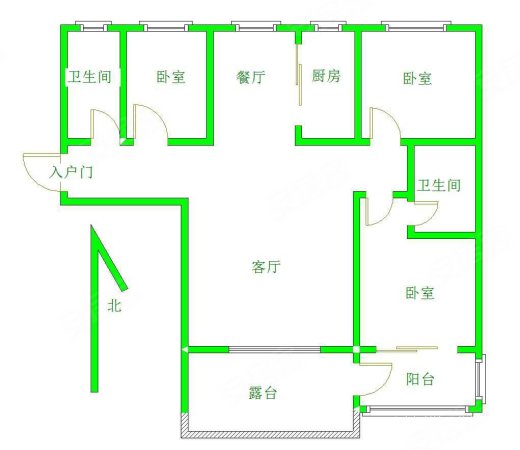 缔景城3室2厅2卫116.65㎡南北84万