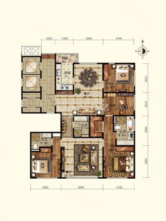 红玺台4室3厅3卫225㎡东3500万