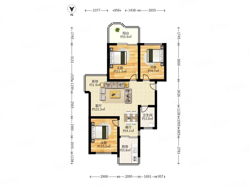 500万买蛇口全新三房户型方正实用率高满五年看房方便