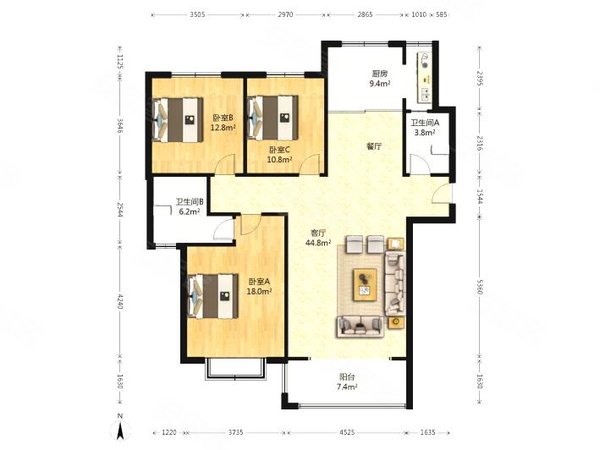 群升广场旁!三盛托斯卡纳住宅!随时看出租房源真实图片