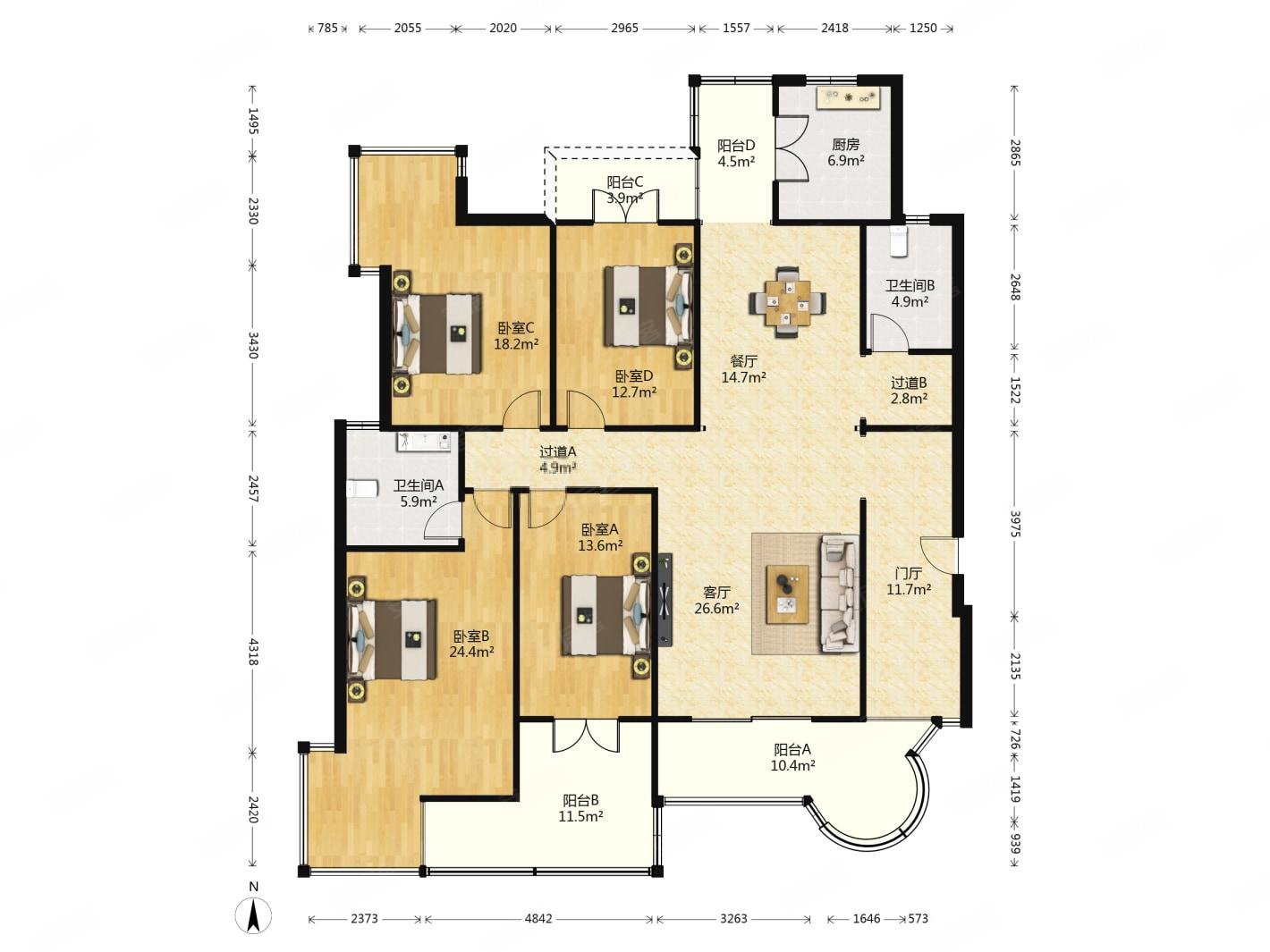 大平层九锦台板楼不临街南北通透小高层看房有钥匙诚心出售