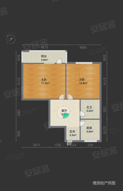 新泉东小区2室1厅1卫63.9㎡南北19万