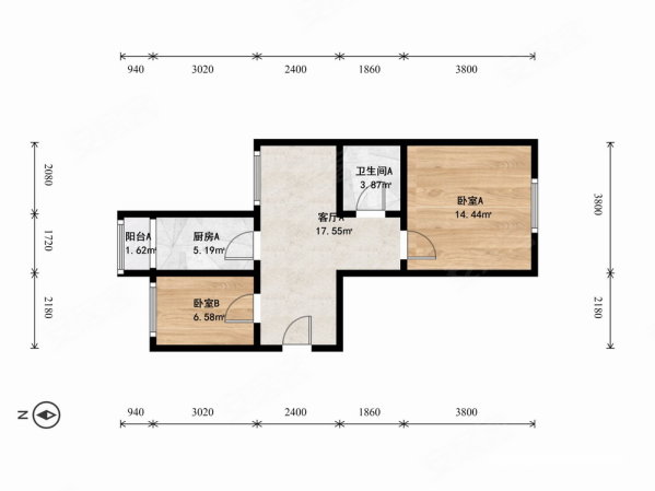 惠景新苑2室1厅1卫69.07㎡南65万