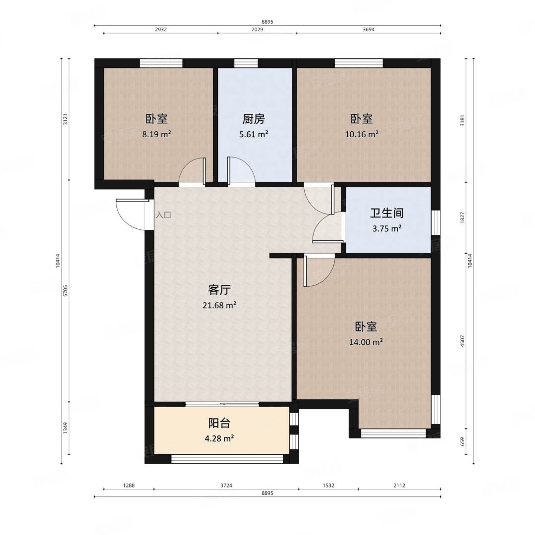 有钥匙随时看法,汇泉西悦城6号院二手房,73万,3室1厅,1卫,89平米-郑州