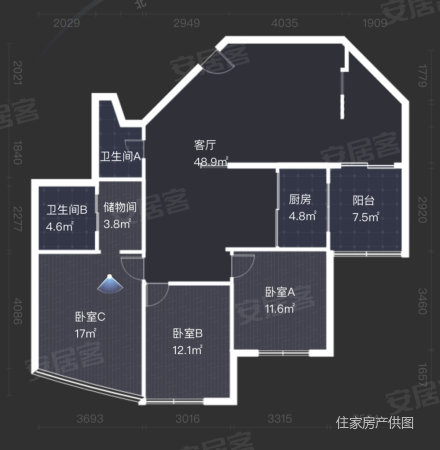 新世纪花园(乐清)4室2厅2卫140㎡南北165万