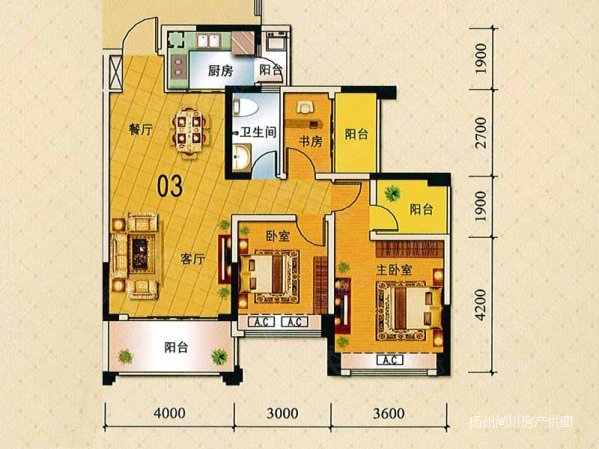 中海十里丹堤4室2厅2卫114㎡南105万