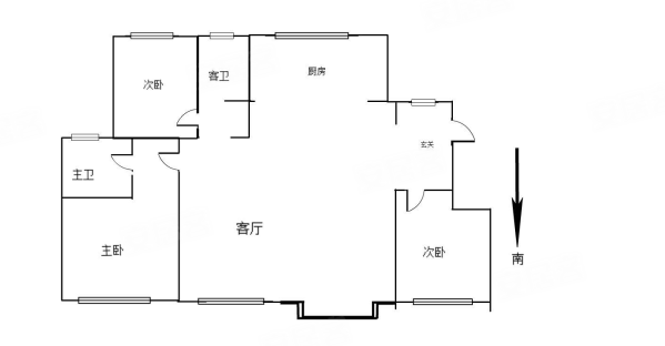 雍祥府3室2厅2卫128㎡南北235万