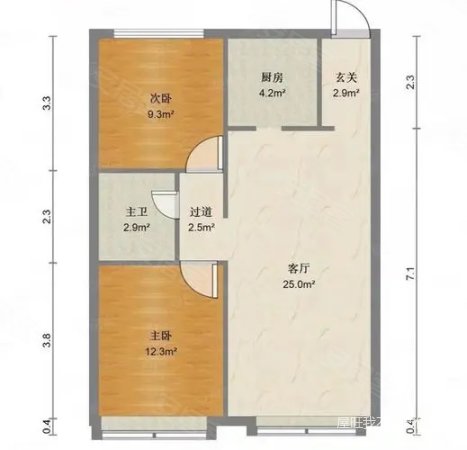 亨达名苑2室2厅1卫118㎡南北70万