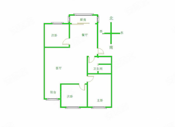 华建公寓3室2厅1卫112㎡南北55万