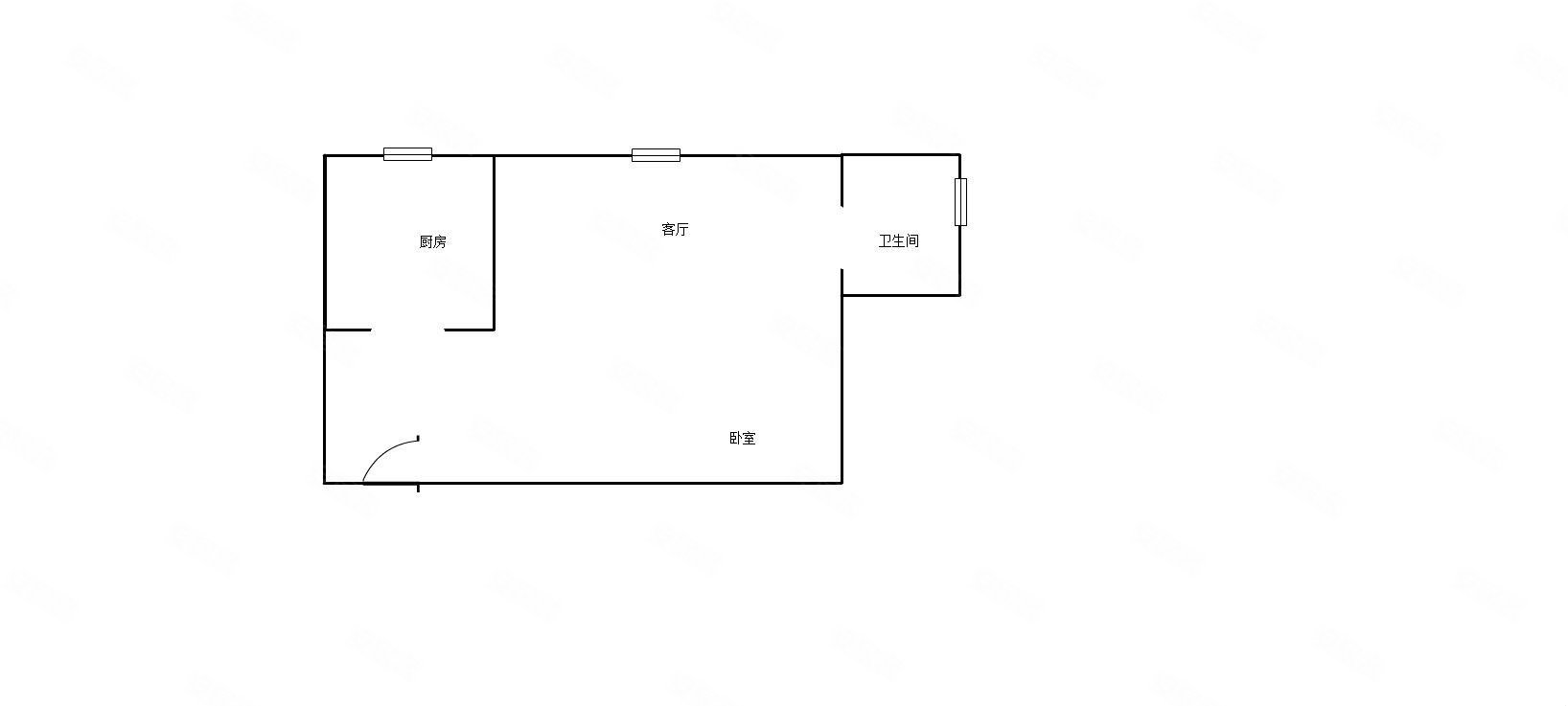 新地园大厦1室1厅1卫53.44㎡东北34万