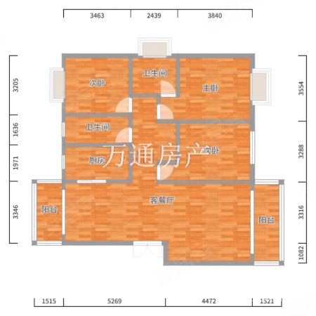 帝豪山庄3室2厅2卫136㎡南北52万