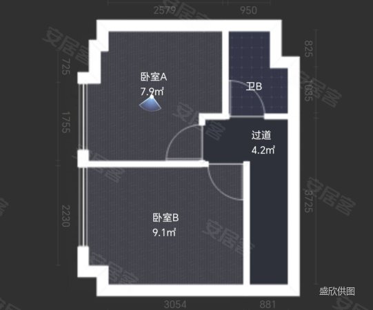 九八缔景城(公寓住宅)2室2厅2卫40.11㎡南北26万