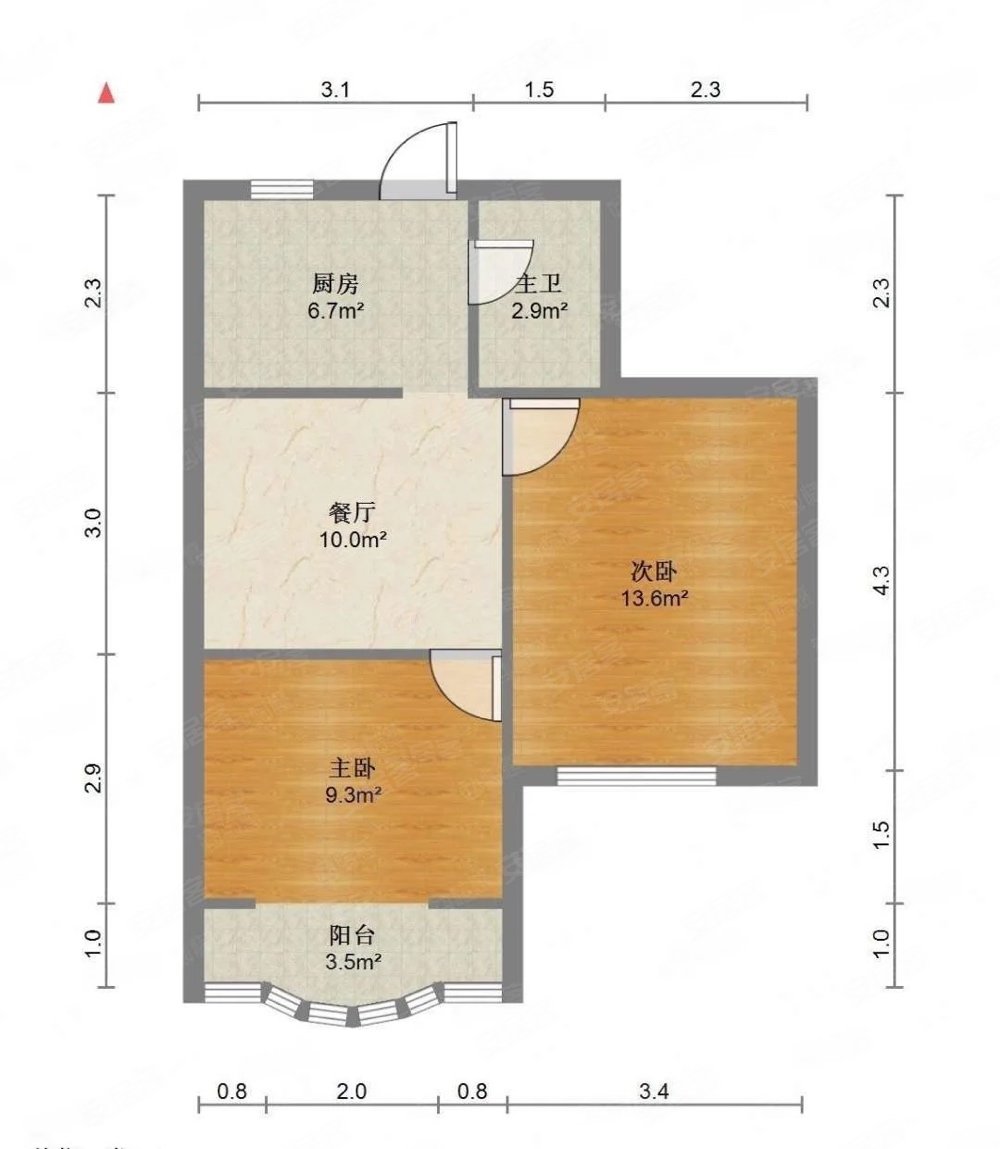 呼玛五村(1-69号)2室1厅1卫64.85㎡南270万