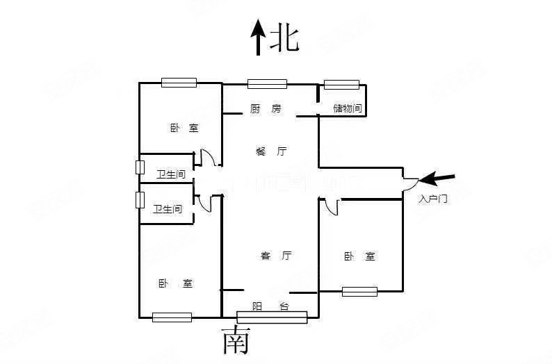 中海紫御华府(临渭区)3室2厅2卫123.85㎡南北105万