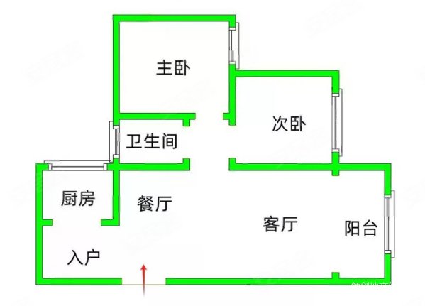 春景花园2室2厅1卫68.34㎡南北48万