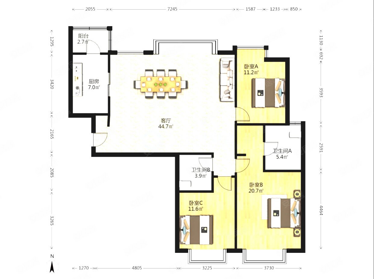 4号线地铁 精装修 园林绿化 小高层 南北户型 前后观景,富力城(北区)