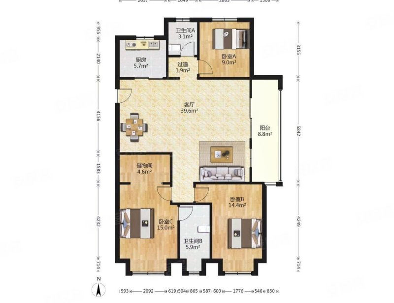 江与城 车位充足 次新房 带电梯 精装可拎包入住 东南户型
