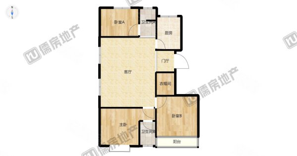 美麟广贤苑3室2厅2卫107㎡南北140万