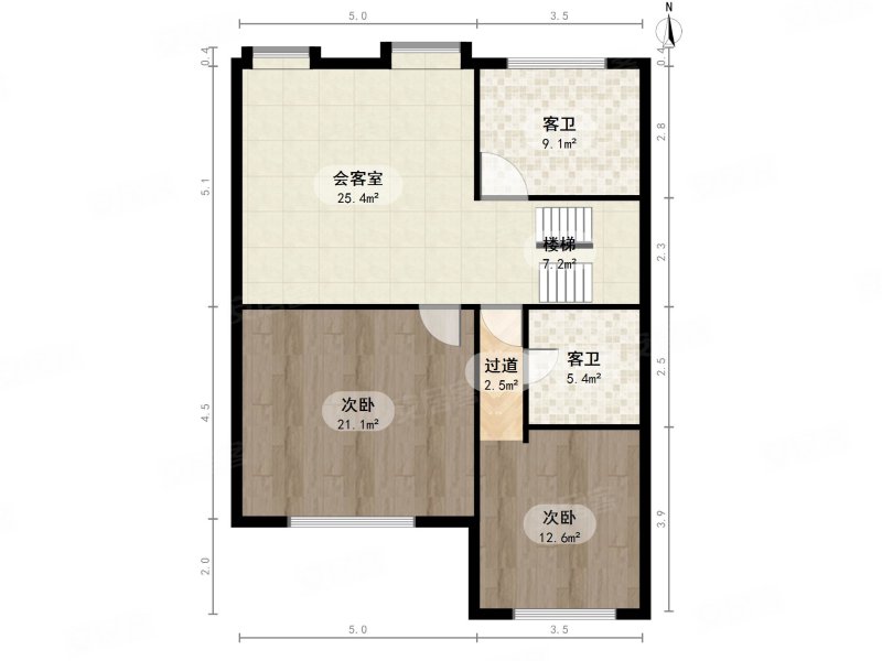 优山美地(C区)5室4厅4卫356.81㎡南北2100万