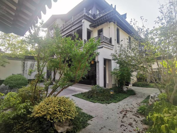 杭州西湖留下绿城西溪云庐(别墅)西溪湿地边上的豪宅中式合院,绿城