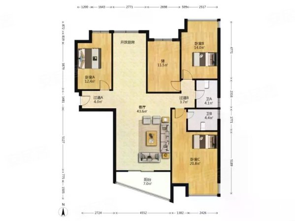 升龙广场(a区)二手房,128万,4室2厅,2卫,151平米-洛阳安居客